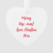 ディスメリーク・マス |ディスクゴルフクリスマパーソナライズされたス オーナメント (裏面)