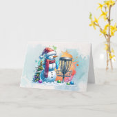 ディスメリーク・マス |ディスクゴルフクリスマパーソナライズされたス カード (黄色い花)