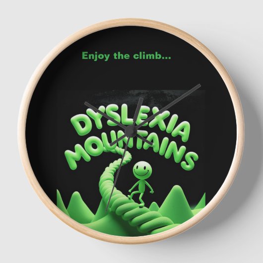 ディスレクシア楽しむ山脈 – 登る！動機 壁時計 (正面)