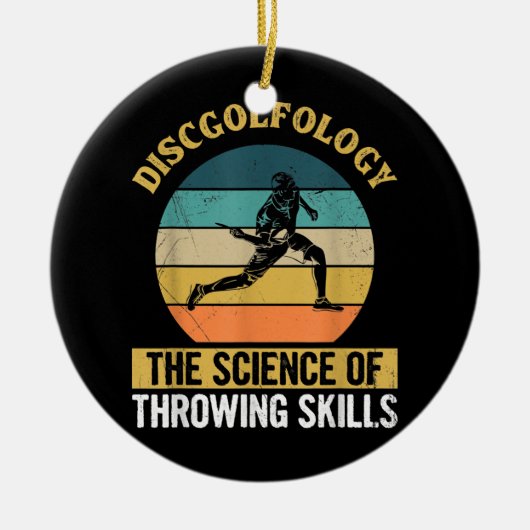 ディス飛んでいるクゴルフのメンズディスクスポーツデザイン セラミックオーナメント (正面)