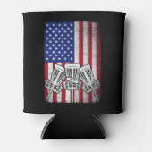 ディス飛んでいるクゴルフ恋人メンズウィメンズアメリカンフラグ 缶クーラー (正面)