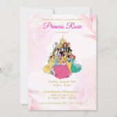 ディズニープリンセス誕生日の招待状 招待状 (正面)
