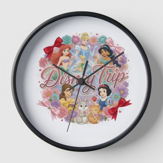 ディズニープリンセス 壁掛け時計 プリンセス 飾り 壁時計 (正面)