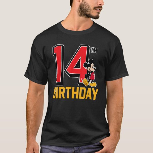 ディズニーミッキー14誕生日スタンダード Tシャツ (正面)
