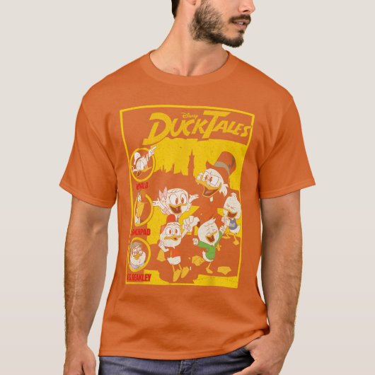 ディズニー・ダックテイルズ・コミックブックカバー少年 Tシャツ (正面)
