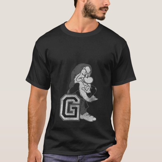 ディズニー 白雪姫と七人のこびと グランピー Vネック レディース Tシャツ (正面)
