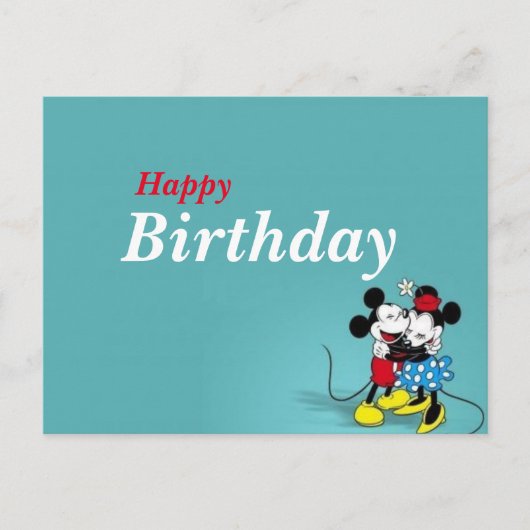 ディズニー 誕生日 ポストカード (正面)