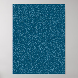 ディセニョアブストラクトen fondo azul.ベジタシオンアリエニン ポスター