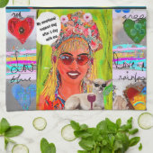 ディッシュタオル私の感情的な支持犬 キッチンタオル (折り畳み)