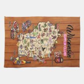 ディッシュタオル – Wisconsin夕食クラブマップ キッチンタオル (横)