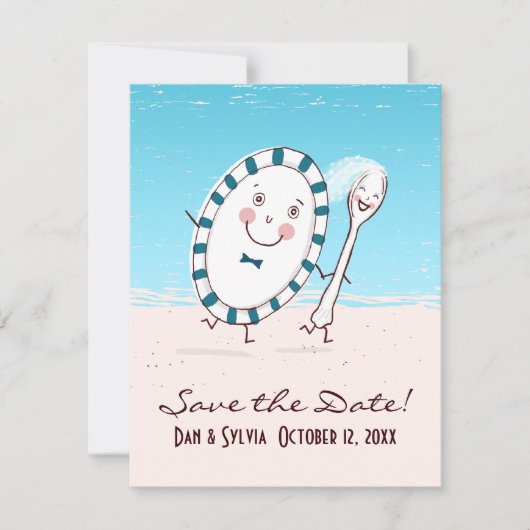 ディッシュ＆スプーン　結婚式の日程をお知らせ セーブザデート (正面)