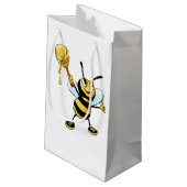ディッパーを遅らせている微笑の漫画の蜂蜜の蜂 スモールペーパーバッグ (裏面アングル)