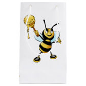 ディッパーを遅らせている微笑の漫画の蜂蜜の蜂 スモールペーパーバッグ (正面)