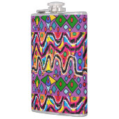 ディッピーヒッピー絵画レトロスタイル フラスク (左)