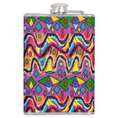 ディッピーヒッピー絵画レトロスタイル フラスク (裏面)