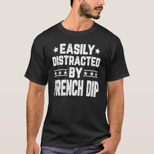 ディップグルメ食品にフランスの容易に気を取られる Tシャツ (正面)