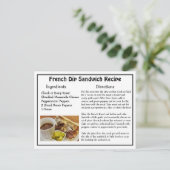 ディップフランスのサンドイッチレシピカード ポストカード (スタンド正面)