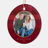 ディッププリッドレッドフォトクリスマス セラミックオーナメント (左)