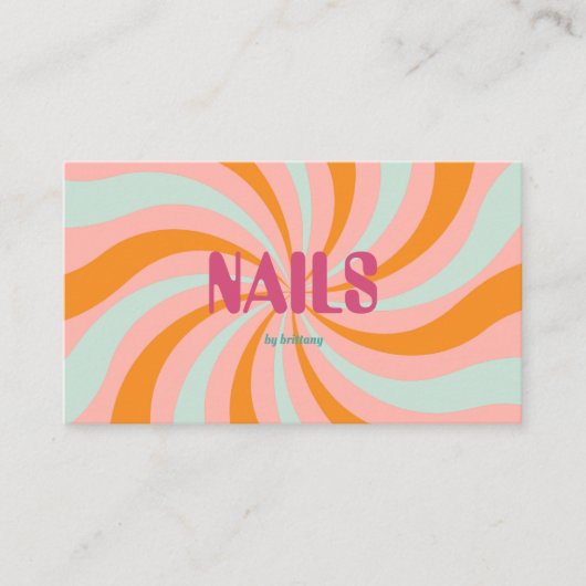 ディップ旋回パターンネイルサロン 名刺 (正面)