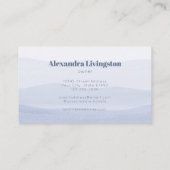 ディップ染料の水色ネイビーグラデーションブルー水色 名刺 (裏面)
