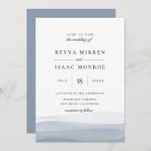 ディップ染料ブルー水結婚彩ズ 招待状 (正面/裏面)