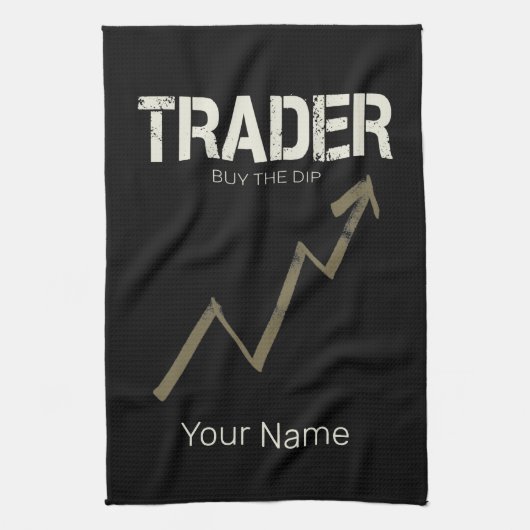 ディップ買デイトレーダーと暗号通貨 キッチンタオル (縦)