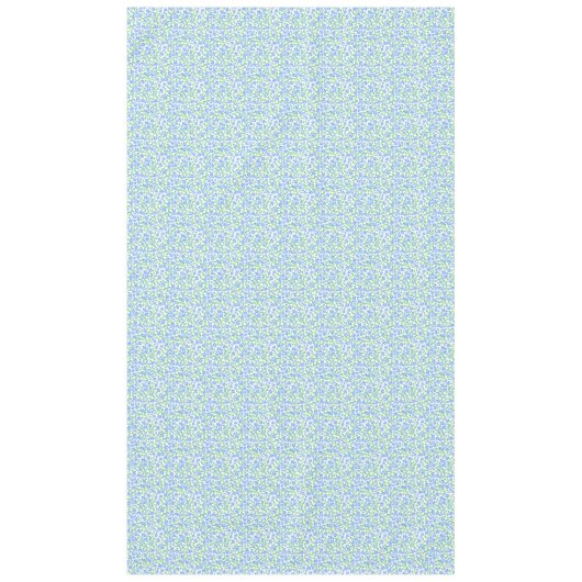 ディティかわいらしーブルー緑の白いペリウィンクル花 テーブルクロス (正面)