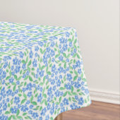 ディティかわいらしーブルー緑の白いペリウィンクル花 テーブルクロス (インサイチュ)