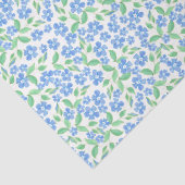 ディティかわいらしーブルー緑の白いペリウィンクル花 薄葉紙 (詳細)