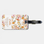 ディティかわいらしー花柄イエローオレンジパターン ラゲッジタグ (裏面横)