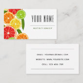 ディティアン栄養士カラフルシトラスフレッシュフルーツ 名刺 (正面/裏面)