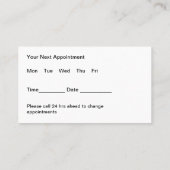 ディティシアンアポイントメント名刺デザイン 名刺 (裏面)