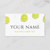ディティシアン栄養士グリーンライムパターンシンプル 名刺 (正面)