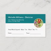 ディティシャン栄養士アポイントメント名刺 予約カード (正面)