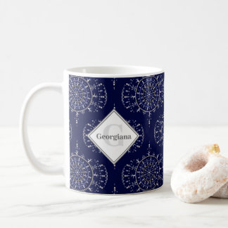 ディティパーソナライズされたウィンタースノーエンジェルス雪だるまオギー コーヒーマグカップ