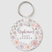 ディティパーソナライズされたフローラベイビーシャワーキーチェーン キーホルダー (正面)