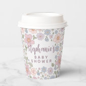 ディティパーソナライズされたフローラベビーシャワー紙カップ 紙コップ (正面)