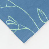 ディティージーディンティボホフローララインアートスケッチイン青 フリースブランケット (角)