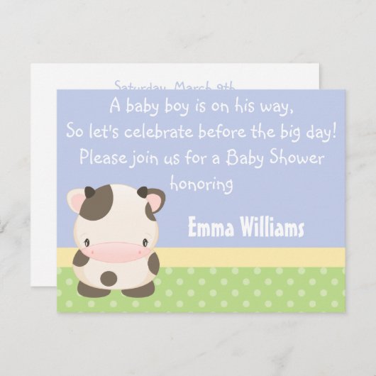 ディドルズファームモーカウベビーシャワー招待状 招待状 (正面/裏面)