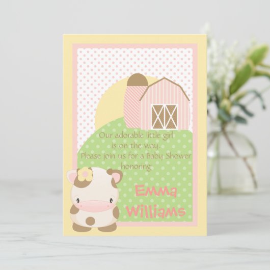 ディドルズファームモー-カウベビーシャワー招待状 招待状 (スタンド正面)