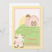 ディドルズファームモー-カウベビーシャワー招待状 招待状 (正面/裏面)