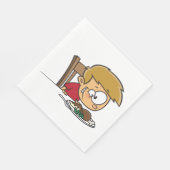 ディナおもしろいーに興奮した漫画の少年 スタンダードランチョンナプキン (角)