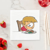 ディナおもしろいーに興奮した漫画の少年 スタンダードランチョンナプキン