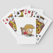 ディナおもしろいーに興奮した漫画の少年 トランプ (裏面)