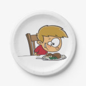 ディナおもしろいーに興奮した漫画の少年 ペーパープレート (正面)
