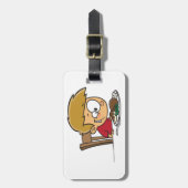 ディナおもしろいーに興奮した漫画の少年 ラゲッジタグ (正面縦)