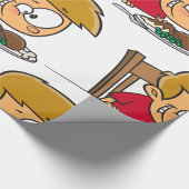 ディナおもしろいーに興奮した漫画の少年 ラッピングペーパー