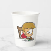ディナおもしろいーに興奮した漫画の少年 紙コップ (正面)