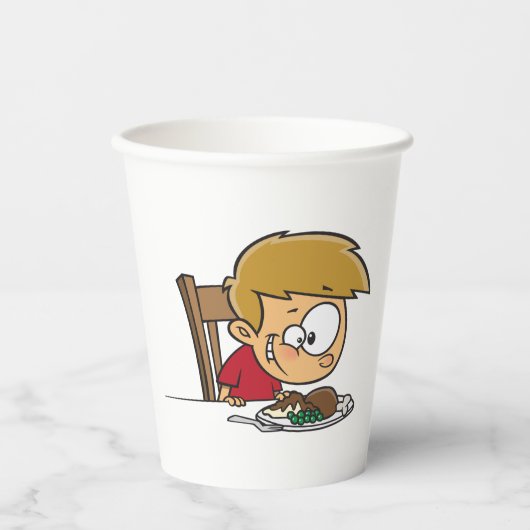 ディナおもしろいーに興奮した漫画の少年 紙コップ (正面)
