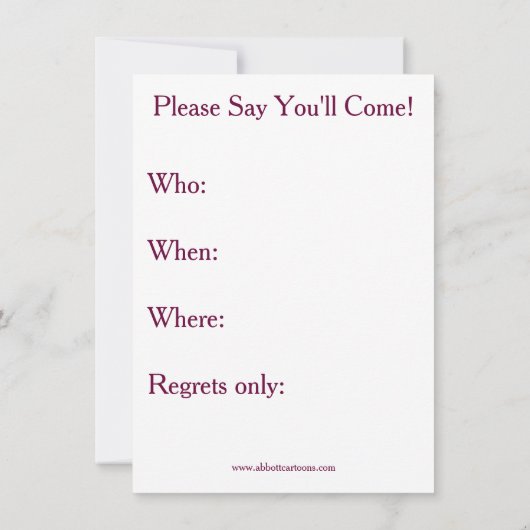 ディナおもしろいーパーティの招待状 招待状 (裏面)